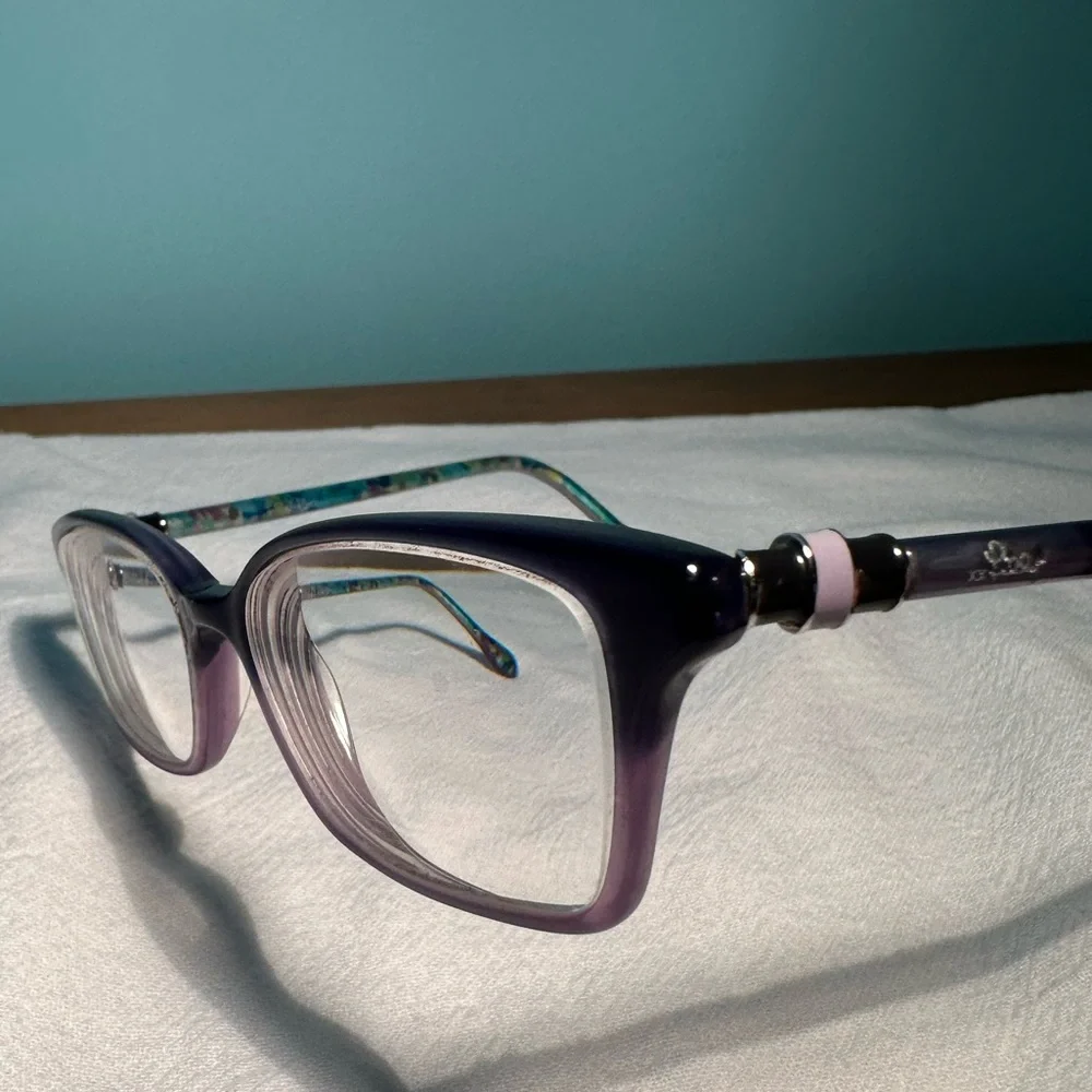 Colorful Fun Preppy Lilly Pulitzer Purple Eyeglasses “Fulton” Size 52-16-135